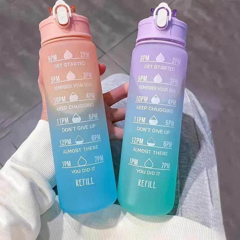 Outdoor Adventure Sports - Botella de agua deportiva con pajita