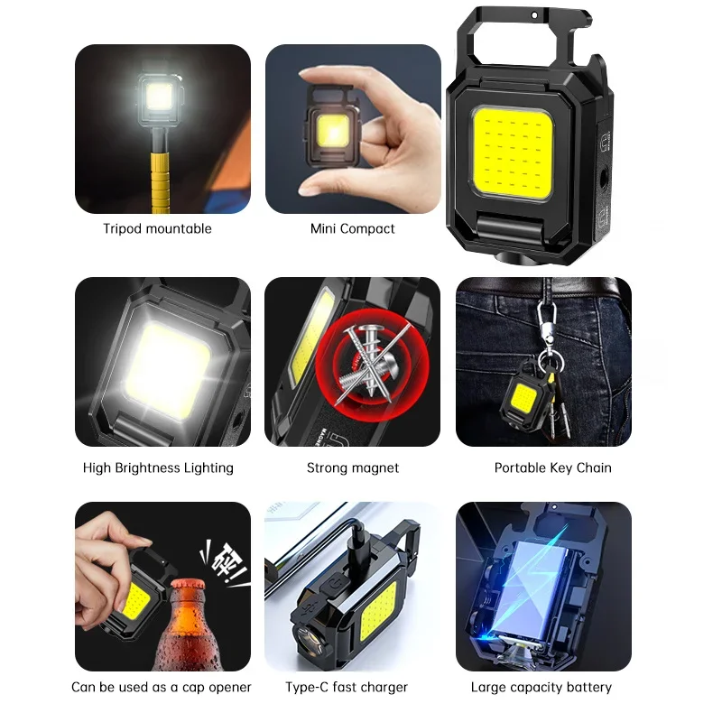 Mini linterna llavero luz COB  - Outdoor Adventure Trips reseña y precio